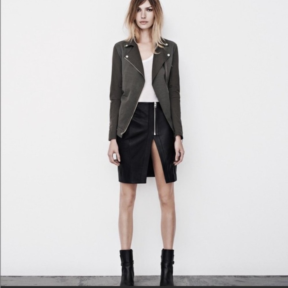 ISO!!! All Saints Split Lucille Leather Pencil Skirt sz US 8 (UK 12) in BLACK!!!
